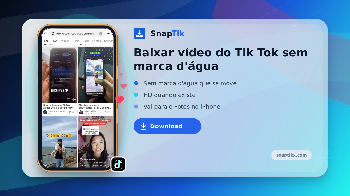 SnapTik - baixar vídeo do TikTok sem marca d'água